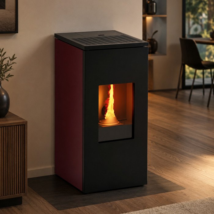 Estufa de pellet FOCO Futura de 7,5 a 11 kW nominales con instalación incluida