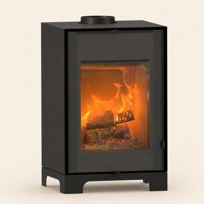Estufa de leña FOCO Modula Classic de 8,5 kW nominales con patas e instalación incluida