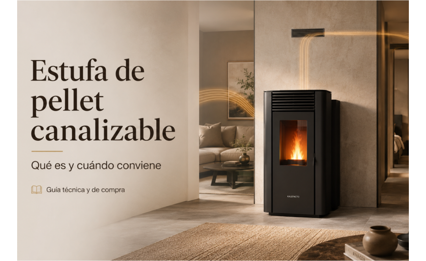 Estufa de pellet canalizable: qué es y cuándo conviene