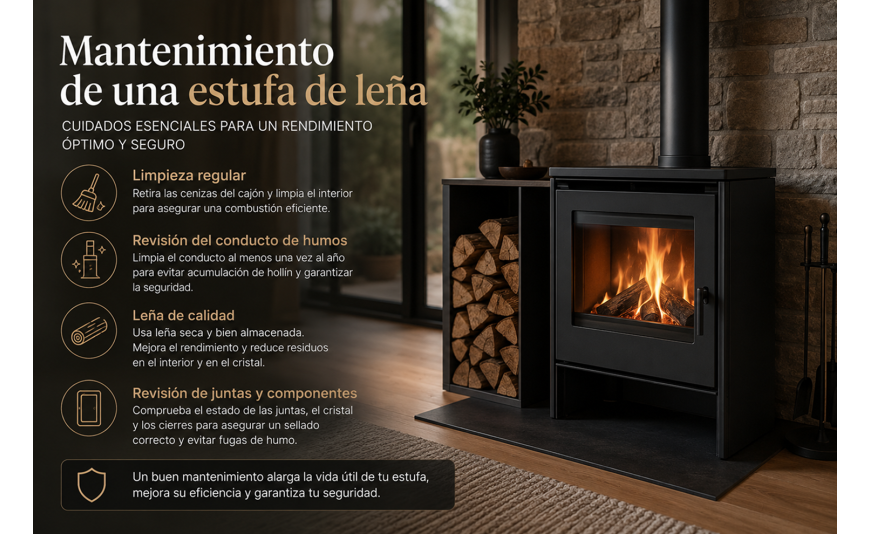 Mantenimiento de una estufa de leña