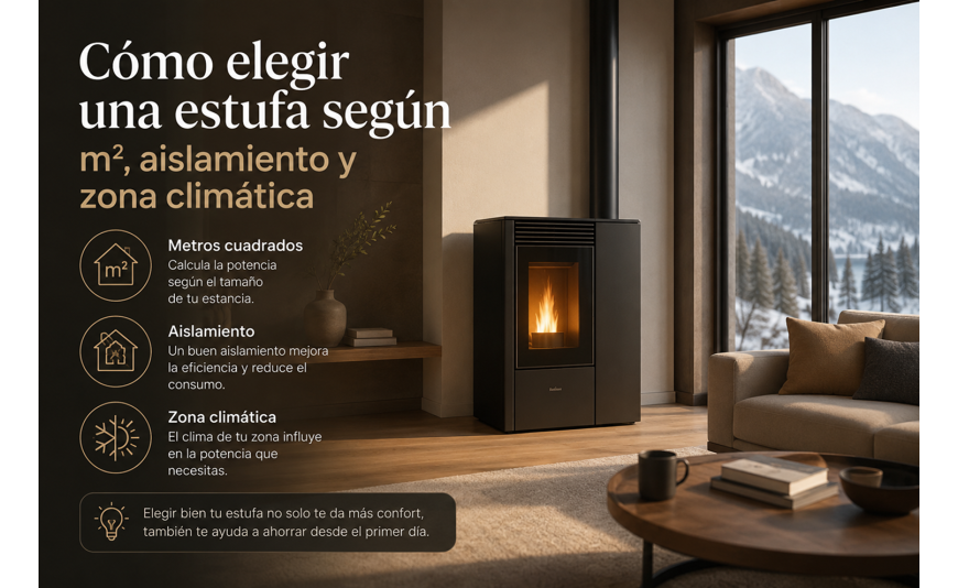 Cómo elegir una estufa según m², aislamiento y zona climática